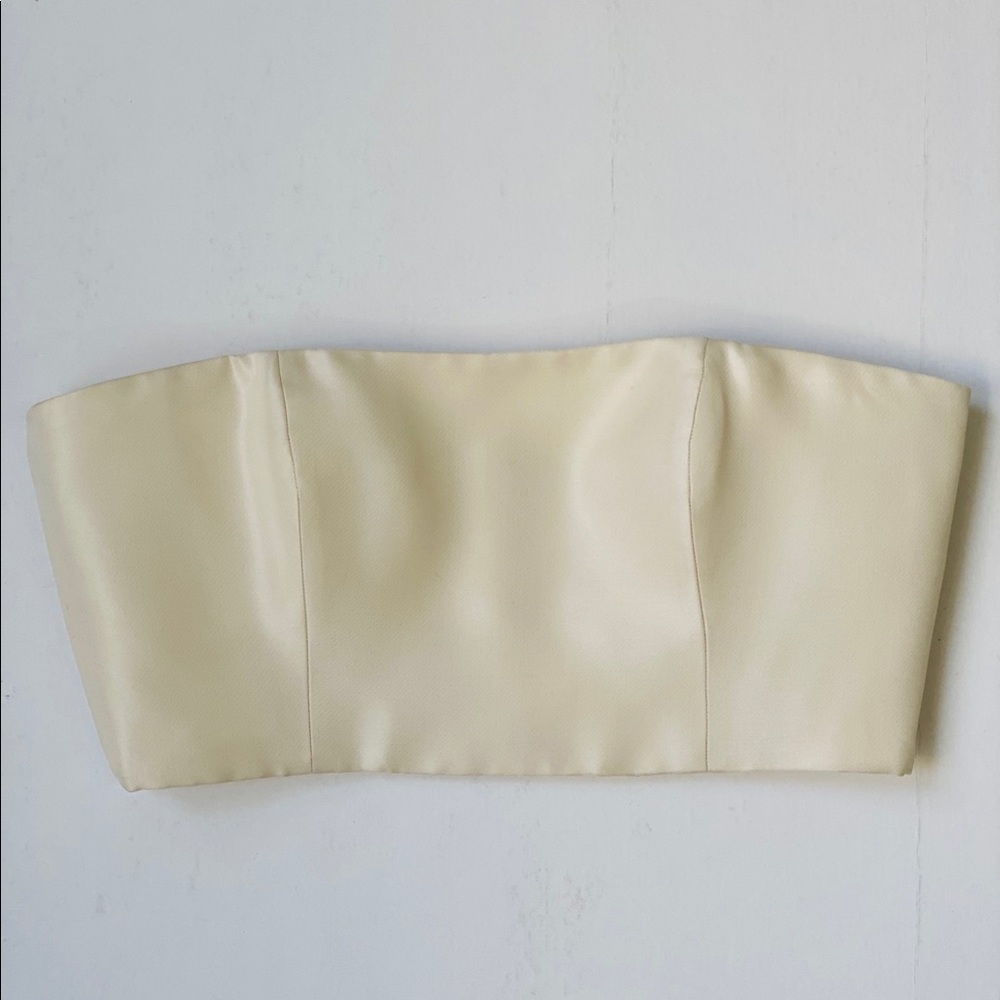 NWT ivory silk crop top bandeau size 8